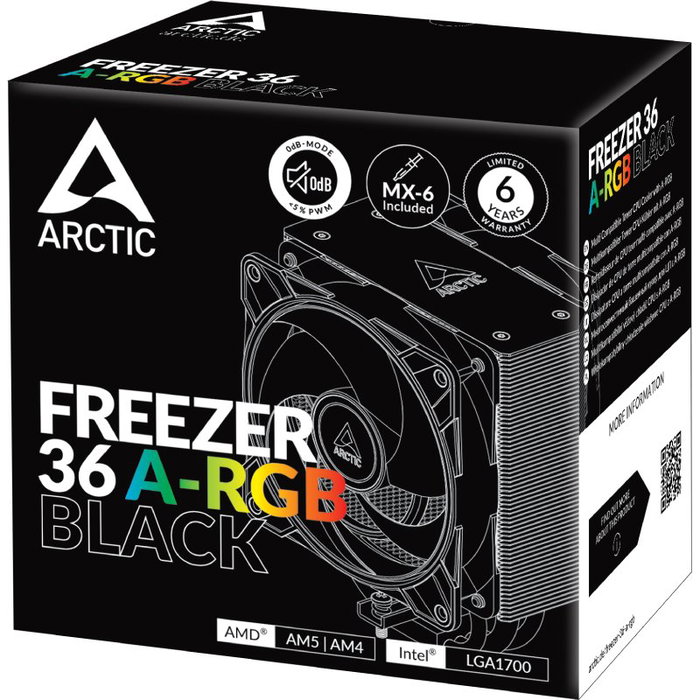 Arctic Freezer 36 A-RGB Negro con ventiladores de 120 mm